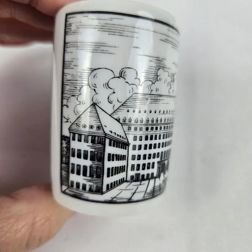 Royal Porzellan Set of 3 Bochum German Shot Glasses and Matching Miniature Plate